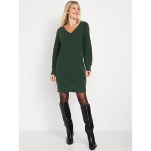 NWT Old Navy Women's SoSoft Cocoon Mini Sweater Dress Dark Bottle Green Size S